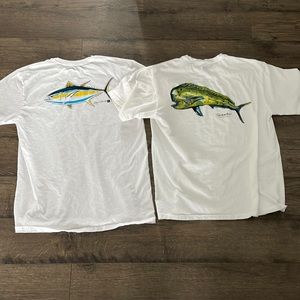 Package of 2 quicksilver fish tees and excellent condition one never worn